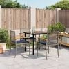 vidaXL Patio Dining Set Set of 4 Black, Grey, Navy Blue