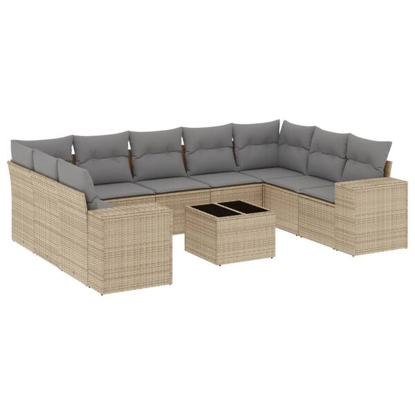 vidaXL Garden Sofa Set Beige