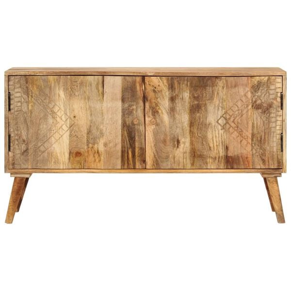 vidaXL Sideboard Bleached White with Natural Mango Wood Grain
