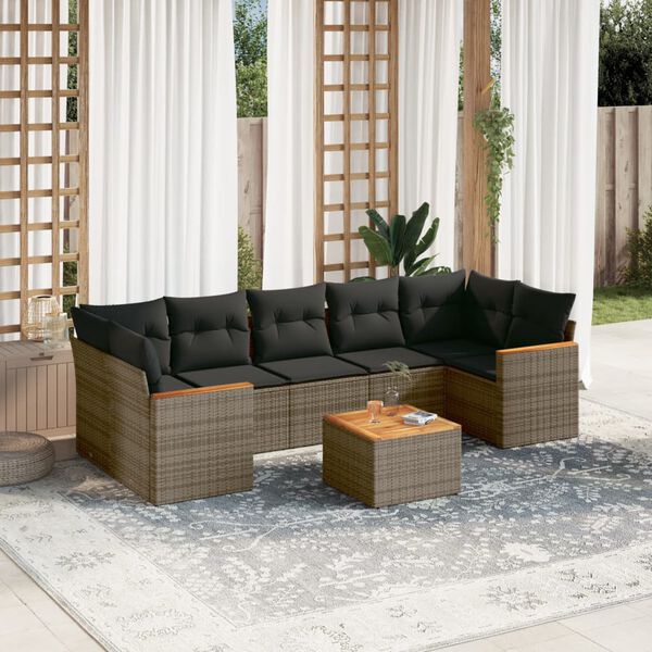vidaXL Garden Sofa Set Gray