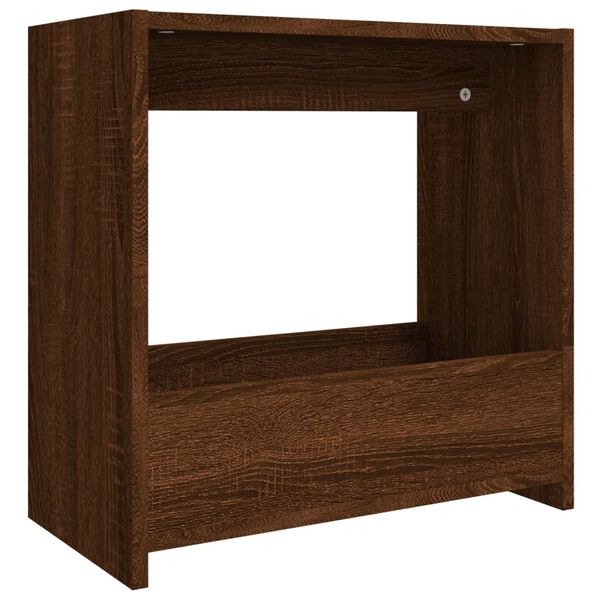 vidaXL Side Table Brown Oak Engineered Wood 19.7x10.2x19.7 in Side Table