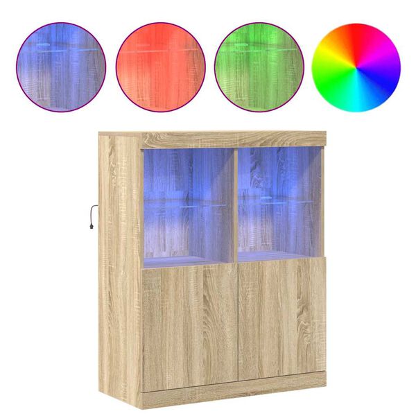 vidaXL Sideboard Sonoma Oak Engineered Wood Medium Sideboard Cabinet