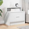 vidaXL Nightstand White Engineered Wood Night Table Rectangular