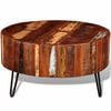 vidaXL Coffee Table Multicolor Reclaimed solid wood, Iron 27.6 in diameter