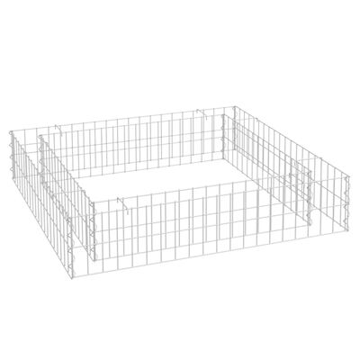 vidaXL Gabion Raised Bed Galvanized Steel 39.4"x39.4"x7.9"