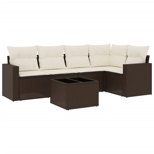 vidaXL Garden Sofa Set Brown