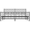 vidaXL Bed Frame Black Powder-Coated Steel Super King Size Bed Frame