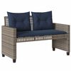 vidaXL 4 Piece Patio Sofa Set with Cushions Gray Poly Rattan Glass