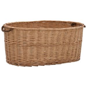 vidaXL Firewood Basket with Carrying Handles 30.7"x21.3"x13.4" Natural Willow