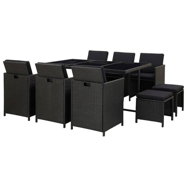 vidaXL Outdoor Dining Set Black