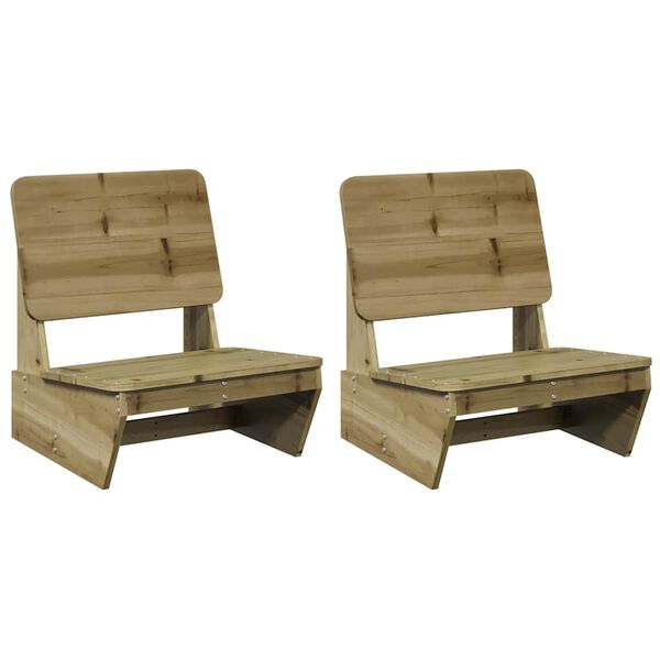 vidaXL Garden Chair Set of 2 Pine Treated Pine Wood 23.6x25.2x27.8 in
