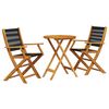 vidaXL Bistro Set Black Solid acacia wood, Polypropylene Compact