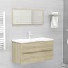 vidaXL Sink Cabinet With Basin Sonoma oak, White Engineered wood, Ceramic