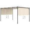 vidaXL Garden Gazebo with Side Curtain 157.5"x118.1"x88.6" Cream