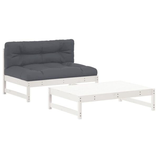 vidaXL Garden Lounge Set White, Anthracite