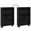 vidaXL Narrow Storage Trolley Black oak 48 x 13 x 68 cm