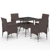 vidaXL Garden Dining Set Brown, Cream White