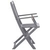 vidaXL Outdoor Chair Set of 6 Gray Solid Acacia wood Standard Foldable
