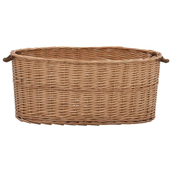 vidaXL Firewood Basket with Carrying Handles 30.7"x21.3"x13.4" Natural Willow