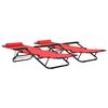 vidaXL Patio Sun Lounger Set of 2 Red