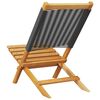 vidaXL Garden Chair Set of 4 Black Solid Acacia wood Medium Foldable