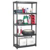 vidaXL Storage Shelf 5-Tier Black 36.0x18.0x72.8" Plastic