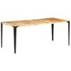 vidaXL Dining Table Brown and Black Solid Mango Wood