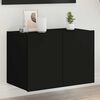 vidaXL TV Wall Cabinet Black Engineered wood Medium TV Wall Cabinet