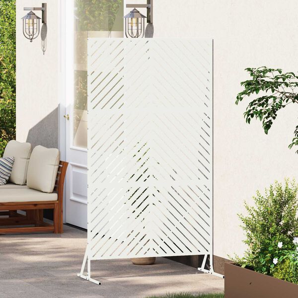 vidaXL Privacy Screen White 39.37 x 19.69 x 70.87 in Steel