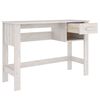 vidaXL Desk White Solid Pinewood Medium Desk Rectangular Traditional