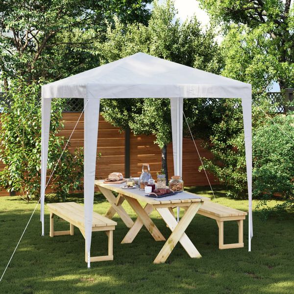vidaXL Party Tent White Polyethylene, Iron 2x2 ft