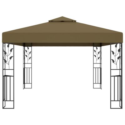 vidaXL Gazebo with Double Roof 9.8'x13.1' Taupe 0.6 oz/ft²