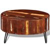vidaXL Coffee Table Multicolor Reclaimed solid wood, Iron 27.6 in diameter