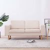 vidaXL Sofa Cream Wood, Iron, Polyester Medium Removable Covers Sofa