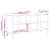 vidaXL TV Stand with Metal Legs Sonoma Oak 40.7"x11.8"x19.7"