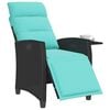 vidaXL Reclining Garden Chair Black Poly Rattan Standard