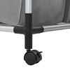 vidaXL Laundry Basket with Wheels 3 Compartments Grey