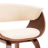 vidaXL Dining Chair Set of 4 Cream and Brown Faux leather, Bent wood