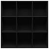 vidaXL Bookcase Black Engineered wood Medium Bookcase Rectangular
