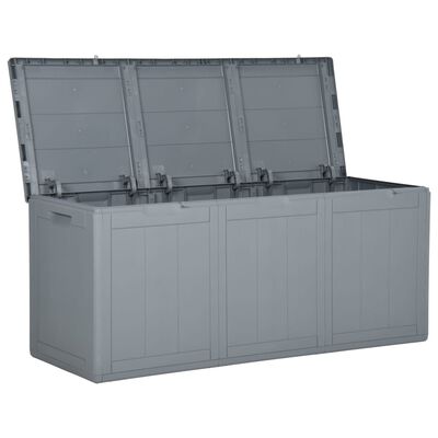 vidaXL Patio Storage Box 71.3 gal Gray PP Rattan