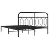 vidaXL Bed Frame Black Steel Double Bed Frame Rectangular Modern