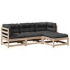 vidaXL Patio Sofa Set Anthracite Solid pine wood Large Modular