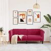 vidaXL Sofa Wine red Velvet (100% polyester), plywood, solid wood 2-seater