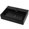 vidaXL Basin with Faucet Hole Ceramic Black 23.8x16.7x5.7"