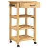 vidaXL Kitchen Trolley MONZA 18.9"x15.7"x34.8" Solid Wood Pine
