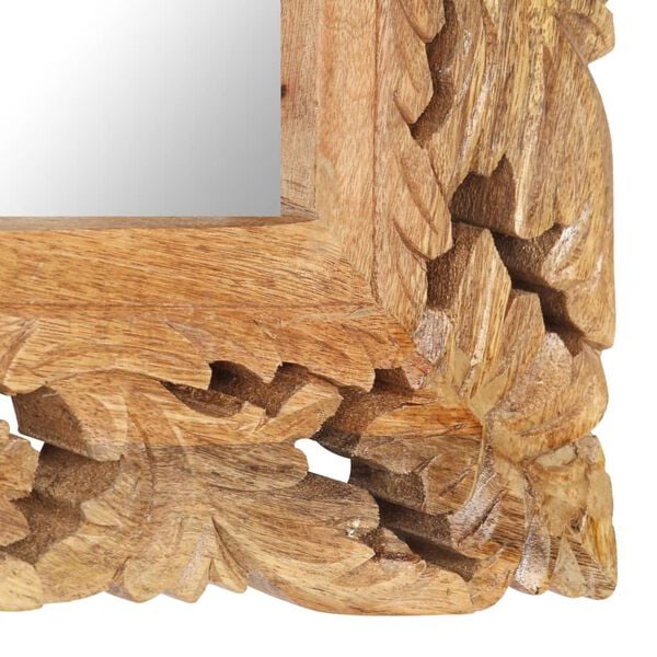 vidaXL Mirror Brown Solid Mango Wood 43.3 x 19.7 in Decorative Inlays