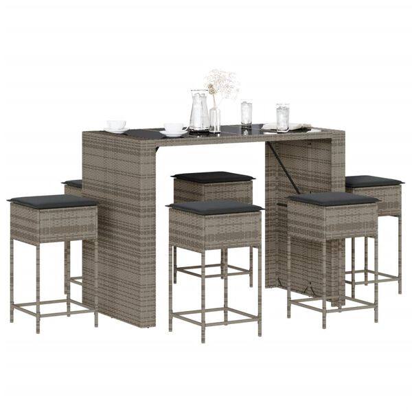 vidaXL Garden Bar Set Grey