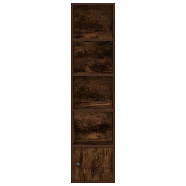 vidaXL Bookcase Smoked Oak Engineered Wood Medium Bookcase Rectangular