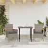 vidaXL Patio Chairs with Cushions 2 pcs Grey Poly Rattan