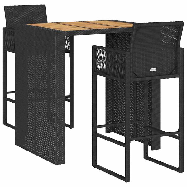 vidaXL Garden Bar Set Black